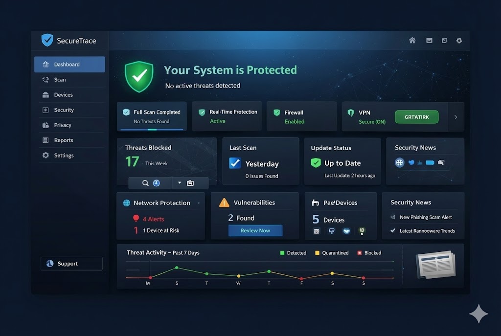 SecureTrace Dashboard